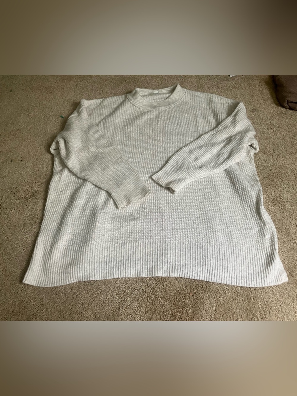aerie Cream Waffle Knit Sweater